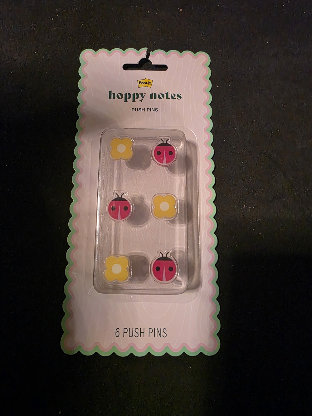 Hoppy Notes Ladybug & Flower Push Pins - Pink & Yellow